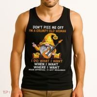 Gnome DonT Piss Me Off IM A Grumpy Old Woman I Do What Tank Top thumb 3