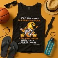 Gnome DonT Piss Me Off IM A Grumpy Old Woman I Do What Tank Top thumb 4