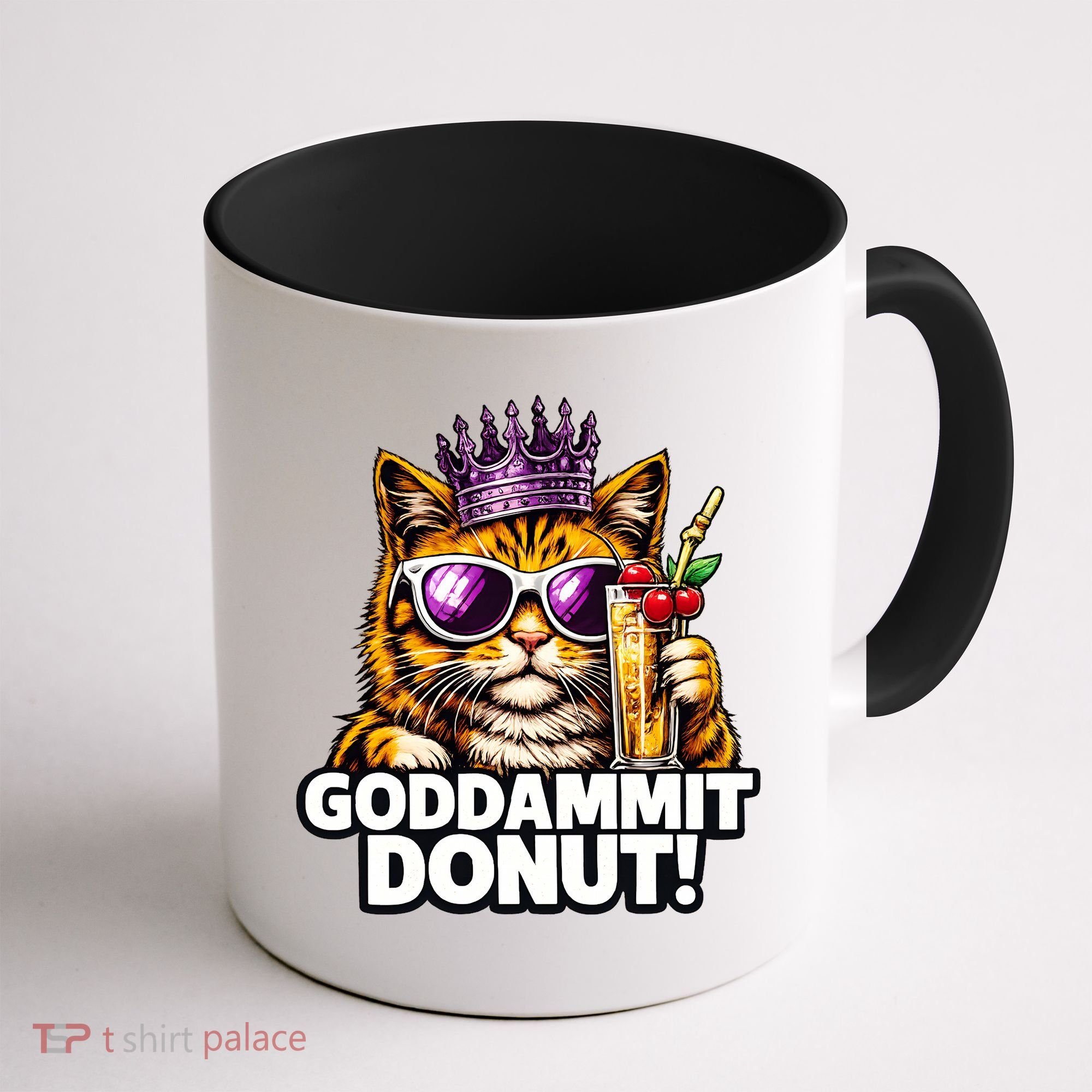 Goddammit Donut Princess Cat Meme Funny Coffee Mug