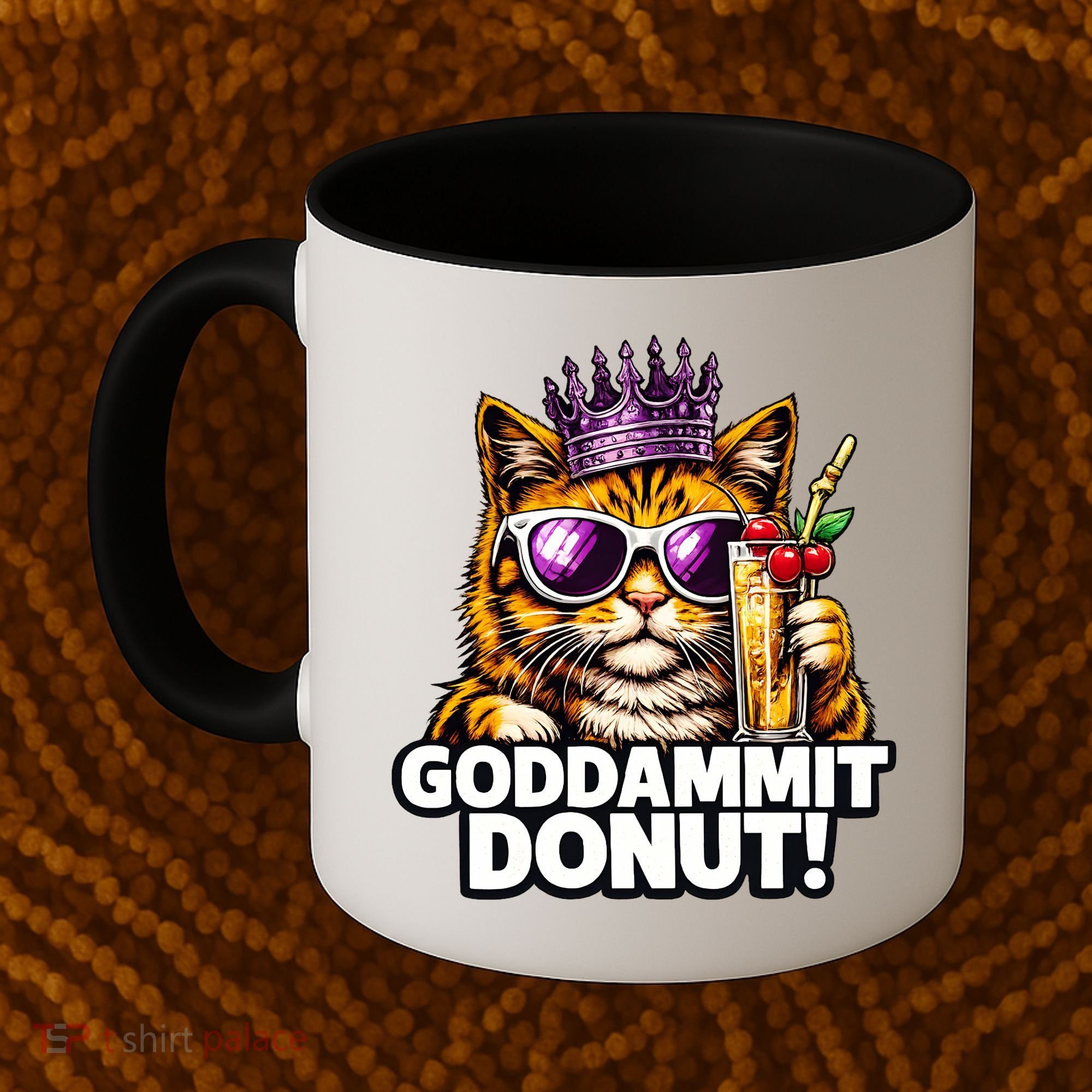 Goddammit Donut Princess Cat Meme Funny Coffee Mug