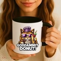Goddammit Donut Princess Cat Meme Funny Coffee Mug thumb 3