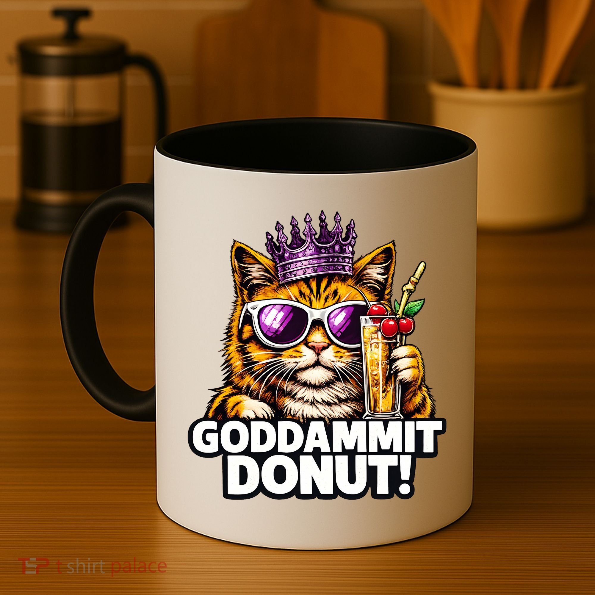 Goddammit Donut Princess Cat Meme Funny Coffee Mug
