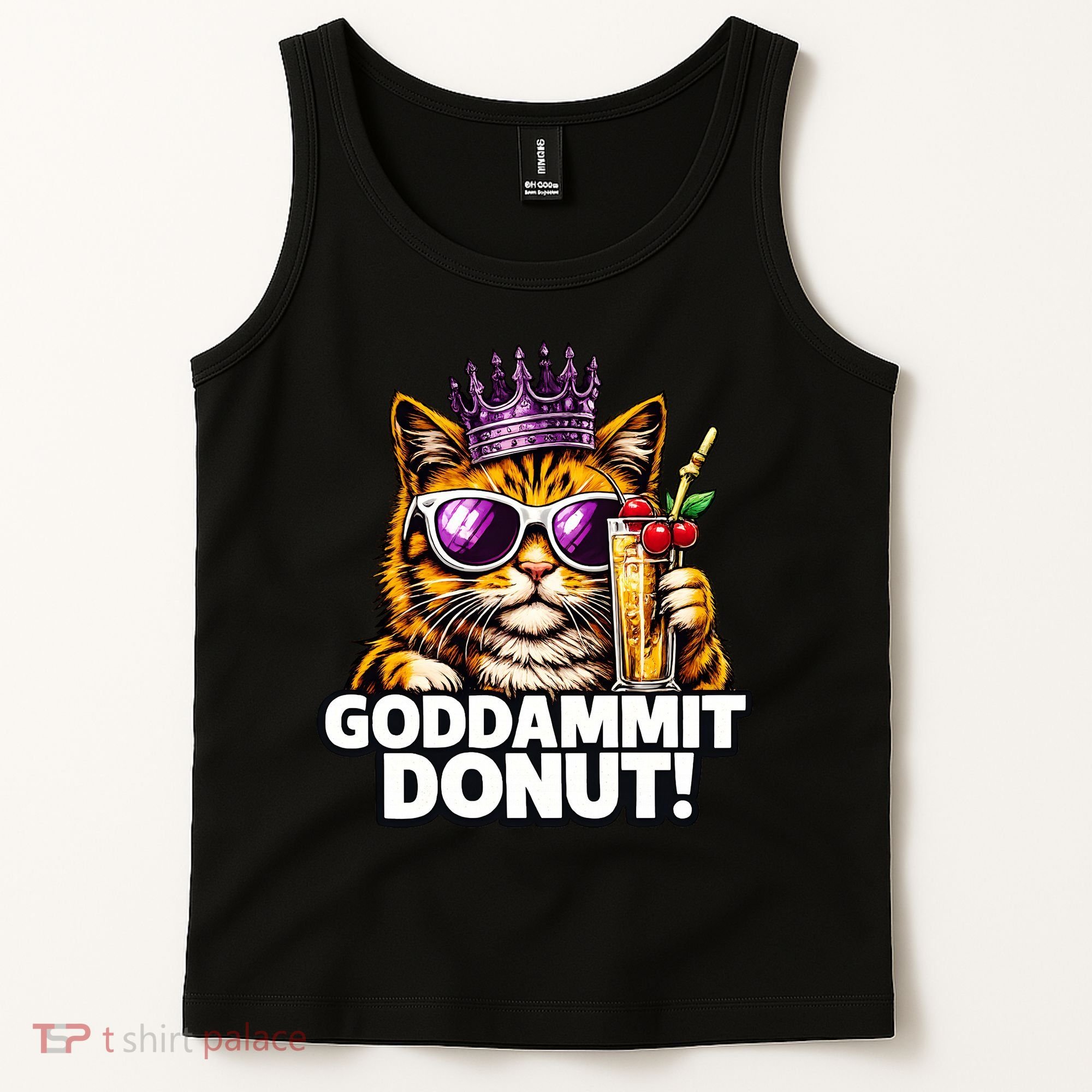 Goddammit Donut Princess Cat Meme Funny Tank Top