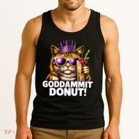 Goddammit Donut Princess Cat Meme Funny Tank Top thumb 3