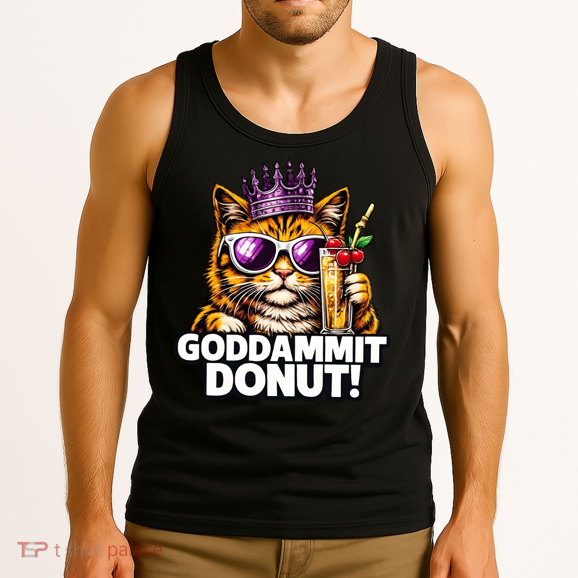 Goddammit Donut Princess Cat Meme Funny Tank Top