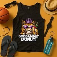 Goddammit Donut Princess Cat Meme Funny Tank Top thumb 4