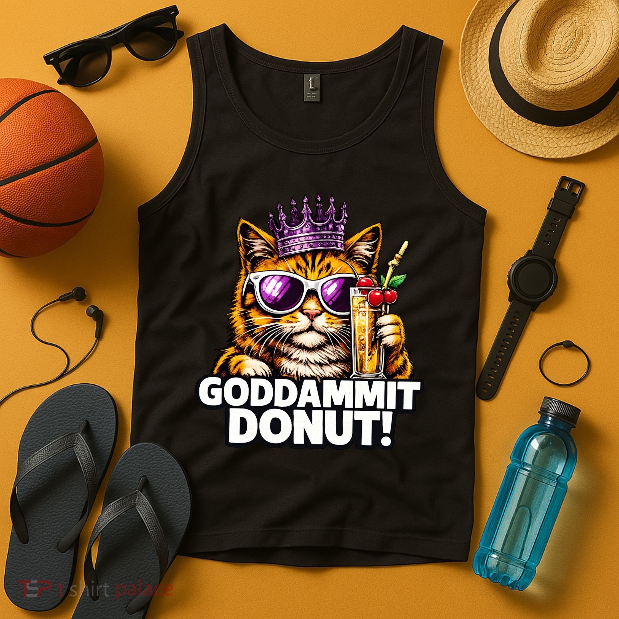 Goddammit Donut Princess Cat Meme Funny Tank Top
