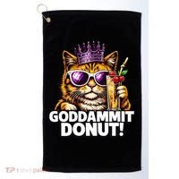 Goddammit Donut Princess Cat Meme Funny Golf Towel thumb 0