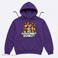 Goddammit Donut Princess Cat Meme Funny Hoodie thumb 0