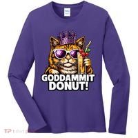 Goddammit Donut Princess Cat Meme Funny Women's Long Sleeve Shirt thumb 0
