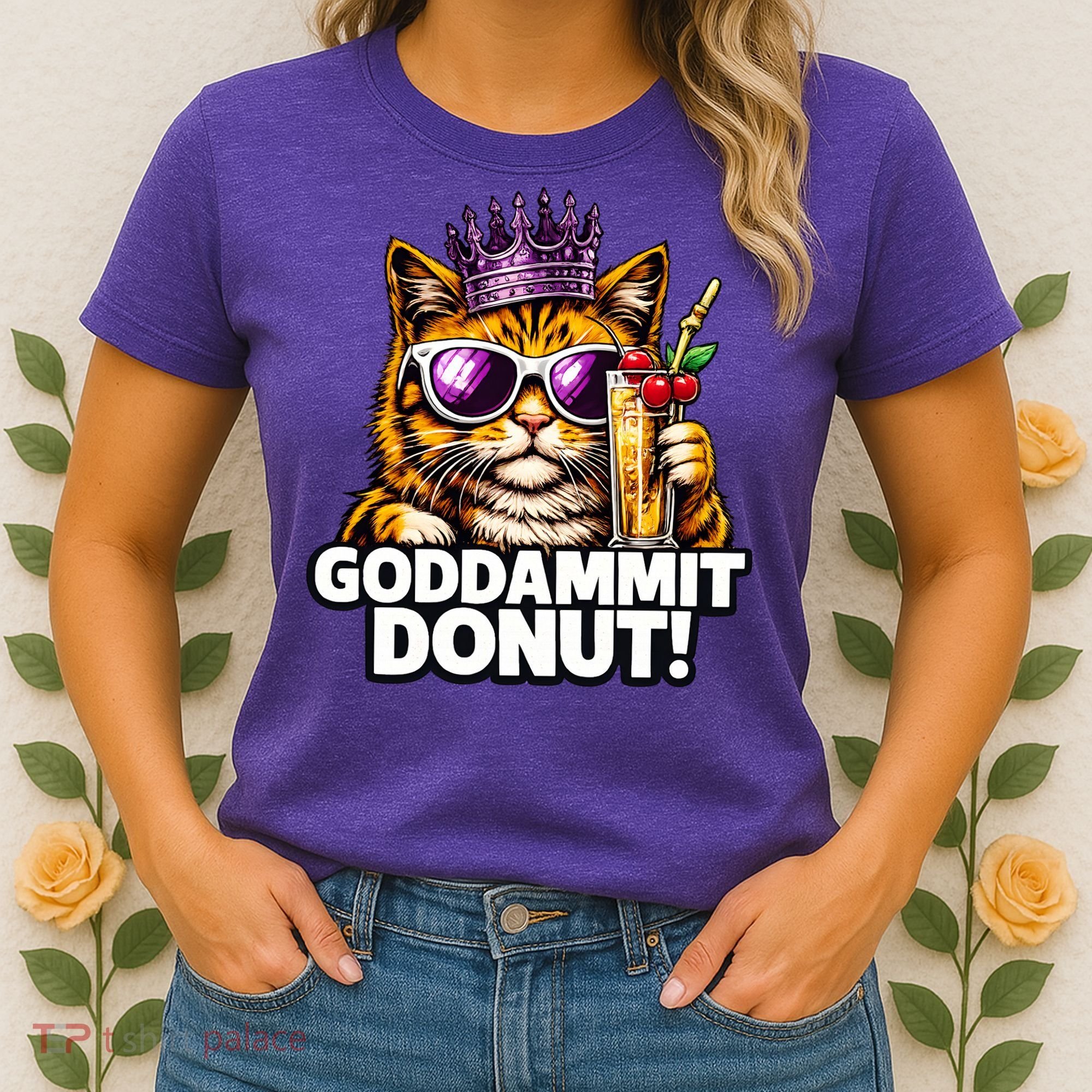 Goddammit Donut Princess Cat Meme Funny Women's T-Shirt