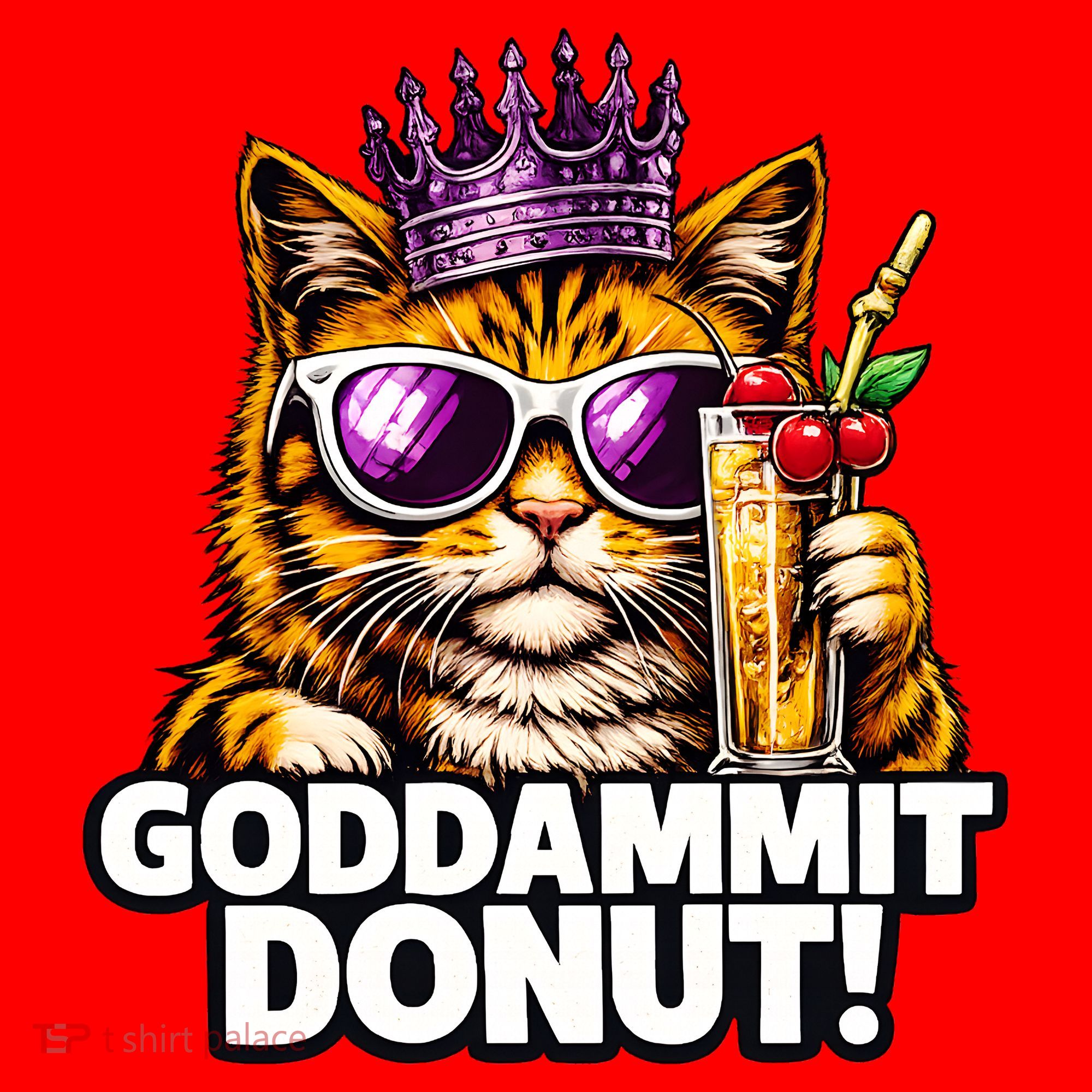 Goddammit Donut Princess Cat Meme Funny Santa Hat