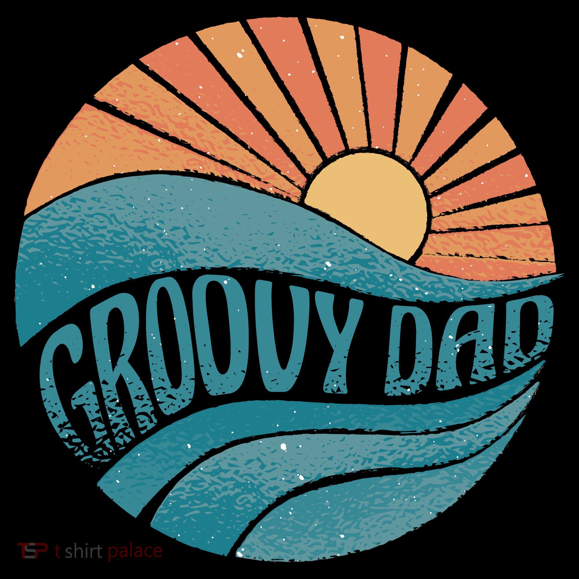 Groovy Dad Retro Sunset Gift Coaster