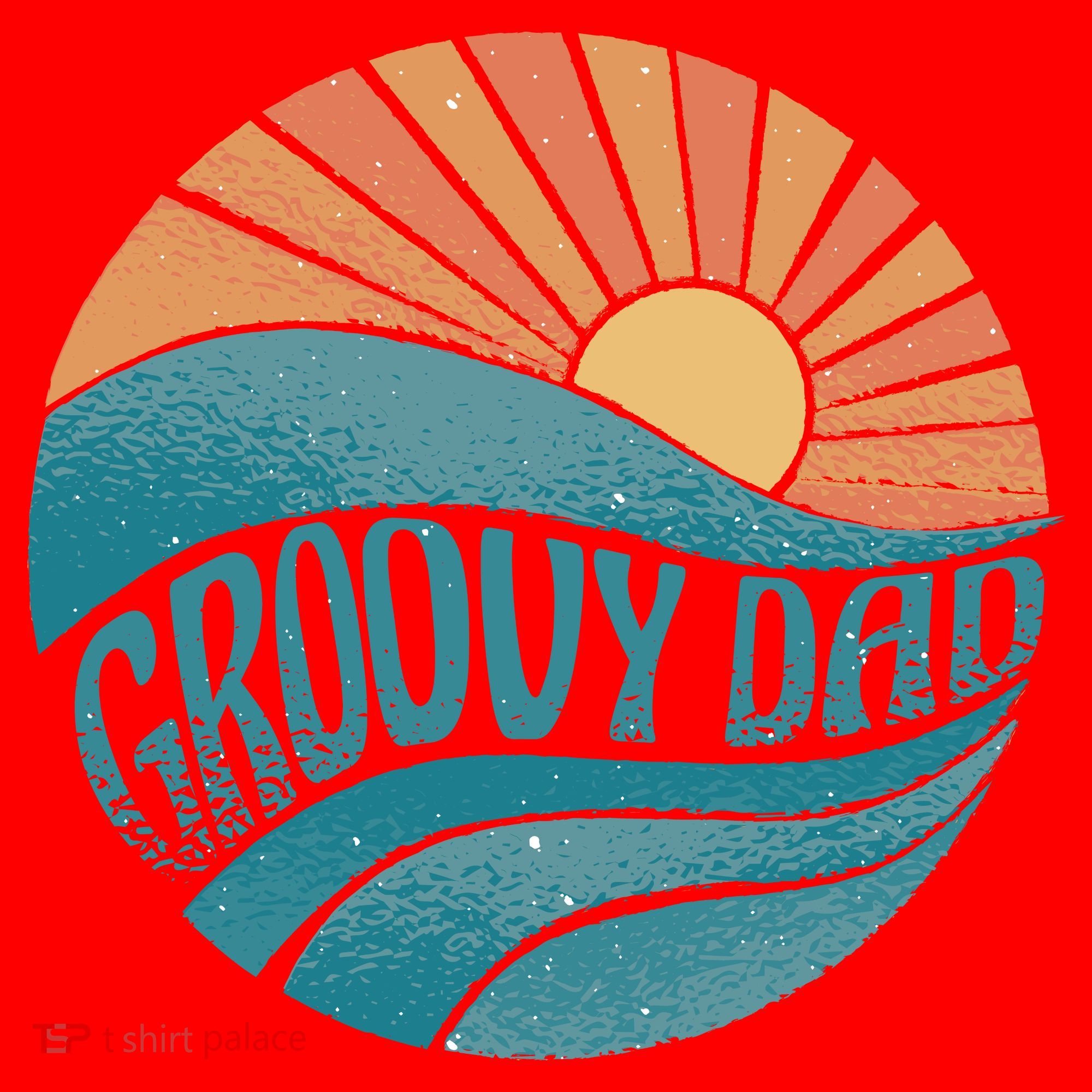 Groovy Dad Retro Sunset Gift Santa Hat