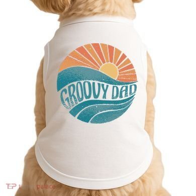 Groovy Dad Retro Sunset Gift Doggie Tank