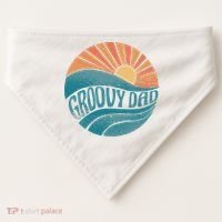 Groovy Dad Retro Sunset Gift USA-Made Doggie Bandana thumb 0