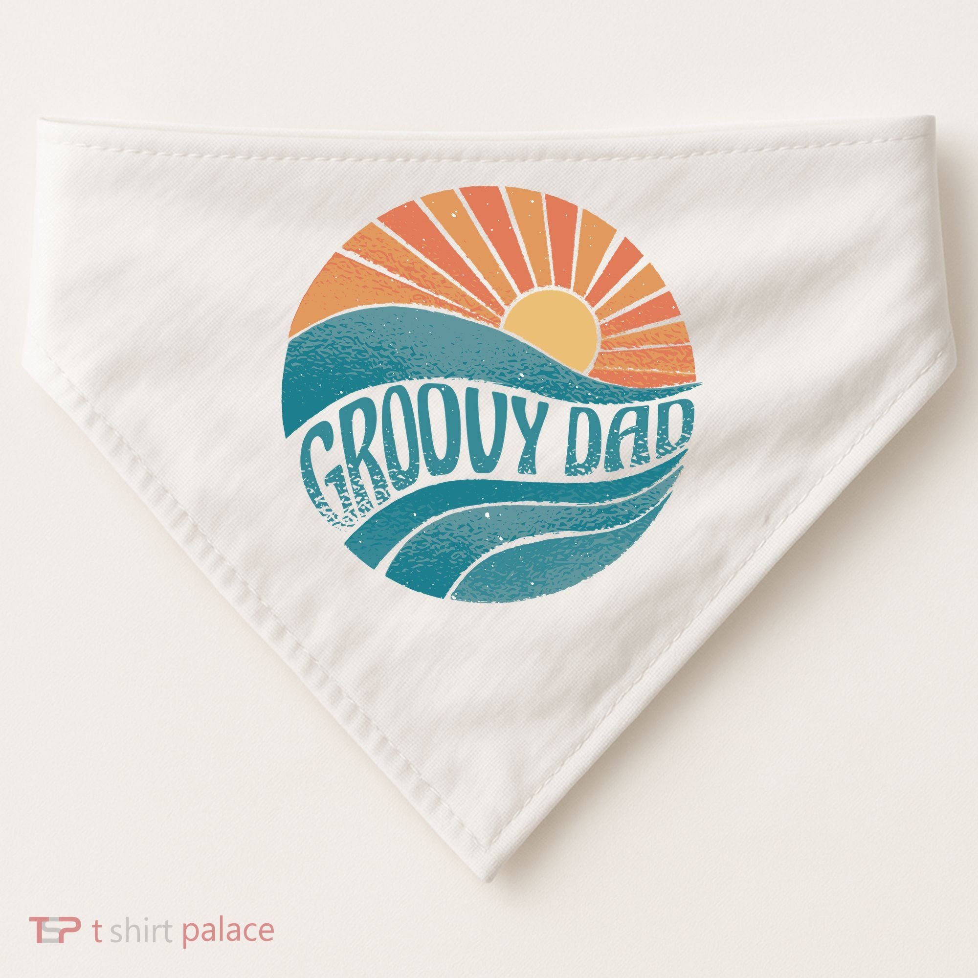 Groovy Dad Retro Sunset Gift USA-Made Doggie Bandana