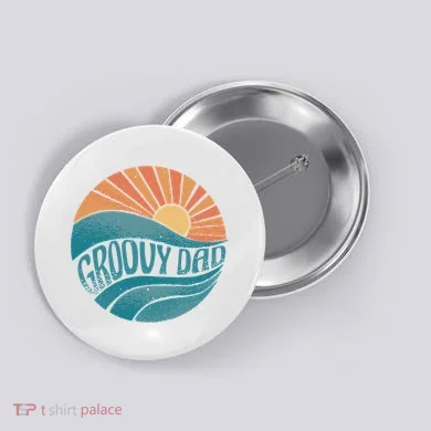 Groovy Dad Retro Sunset Gift Button
