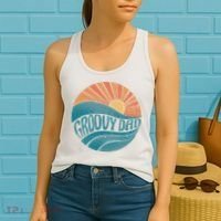 Groovy Dad Retro Sunset Gift Women's Tank Top thumb 2
