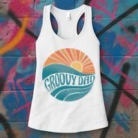 Groovy Dad Retro Sunset Gift Women's Tank Top thumb 3