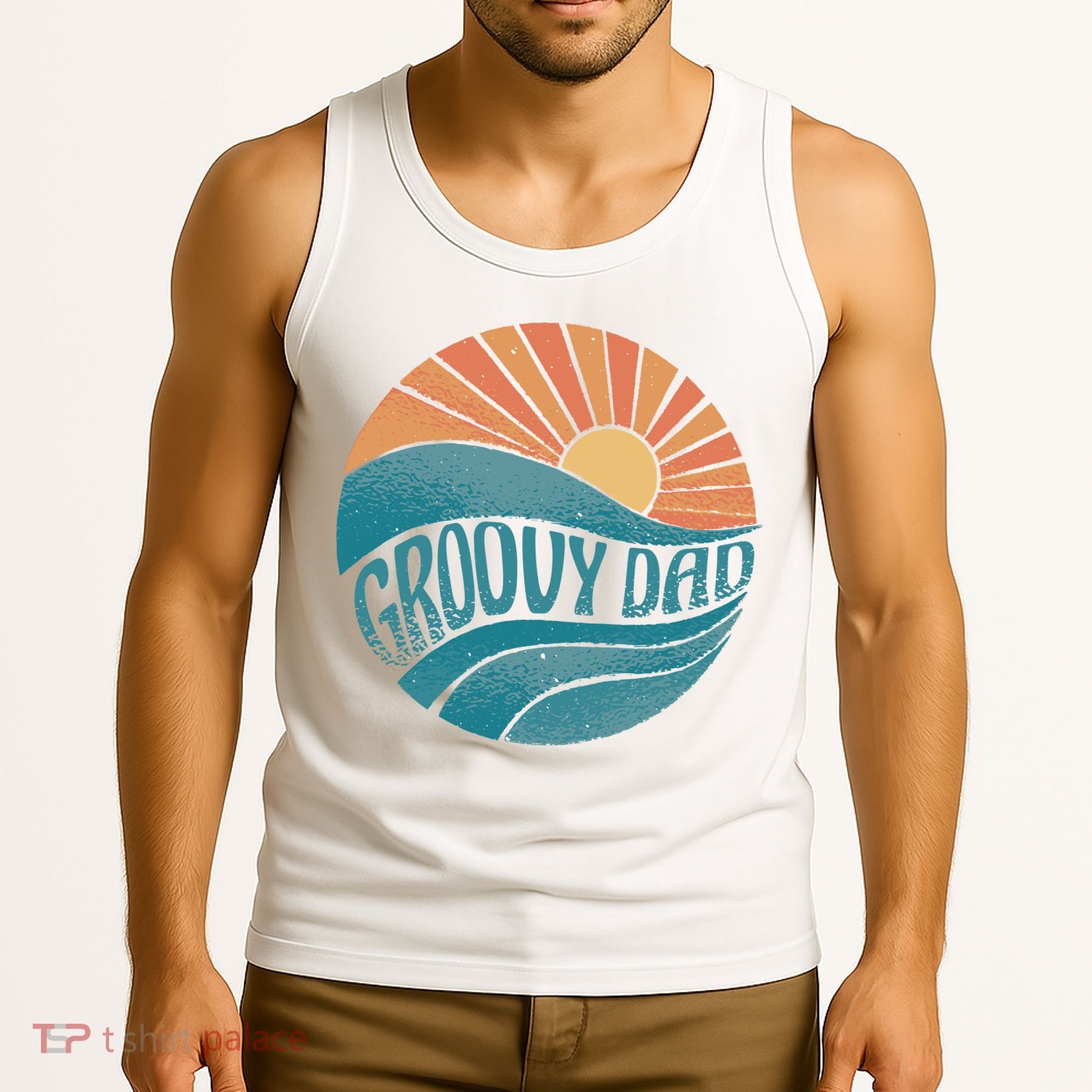 Groovy Dad Retro Sunset Gift Tank Top