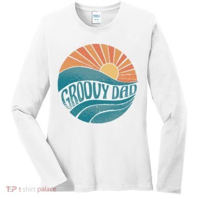 Groovy Dad Retro Sunset Gift Women's Long Sleeve Shirt