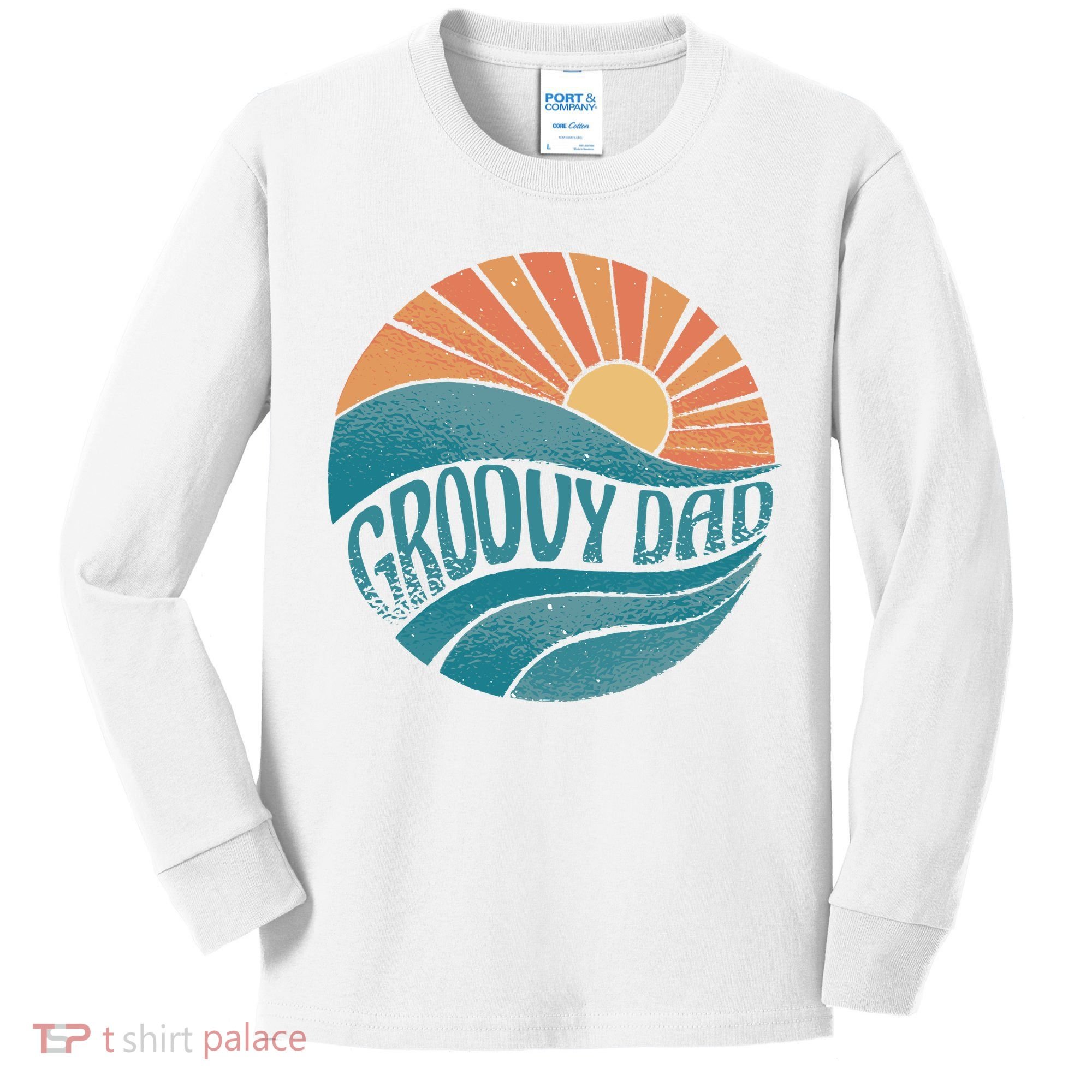 Groovy Dad Retro Sunset Gift Kids Long Sleeve Shirt
