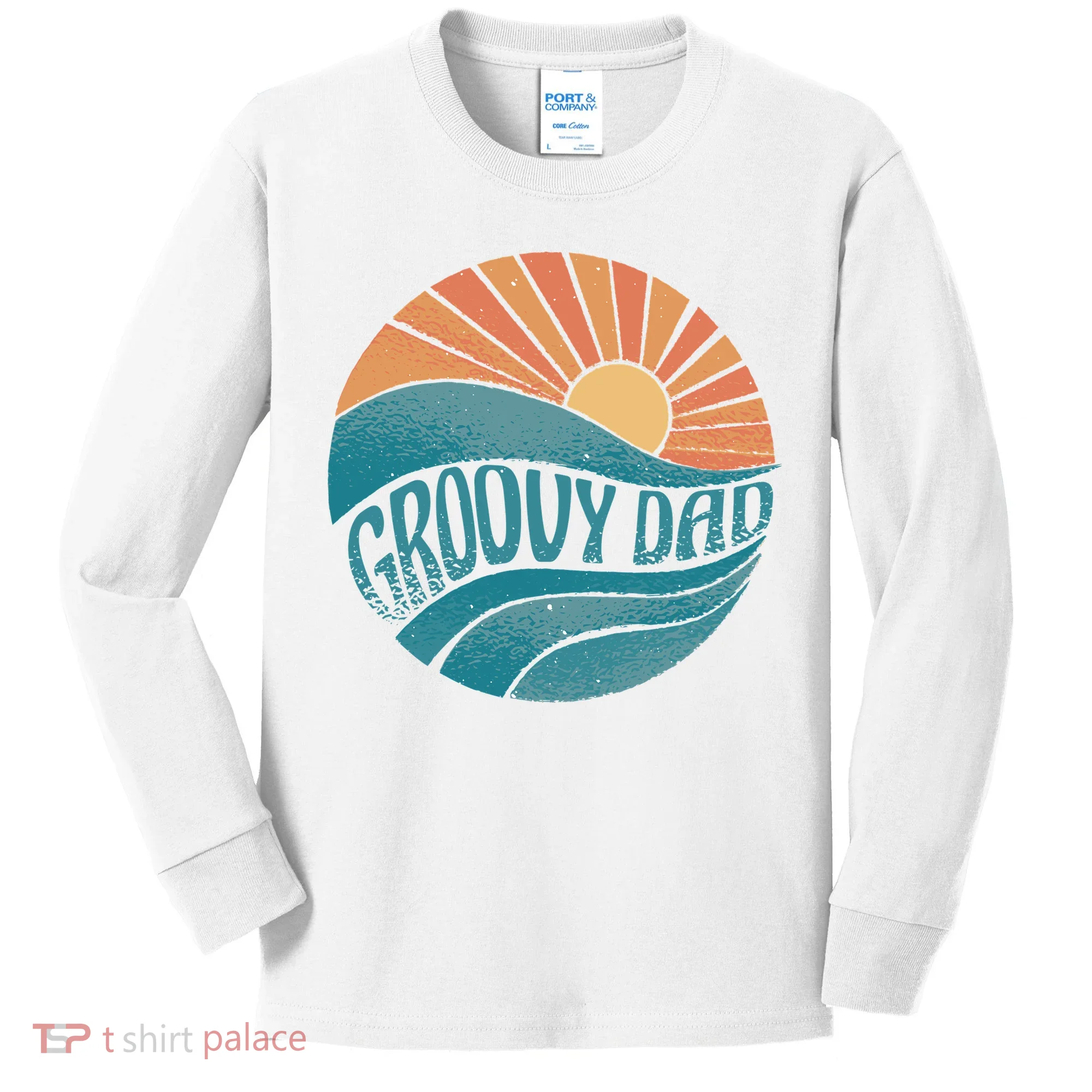 Groovy Dad Retro Sunset Gift Kids Long Sleeve Shirt