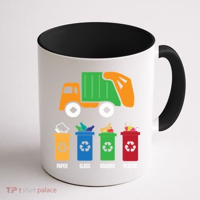 Garbage Day Recycling Truck Coffee Mug back