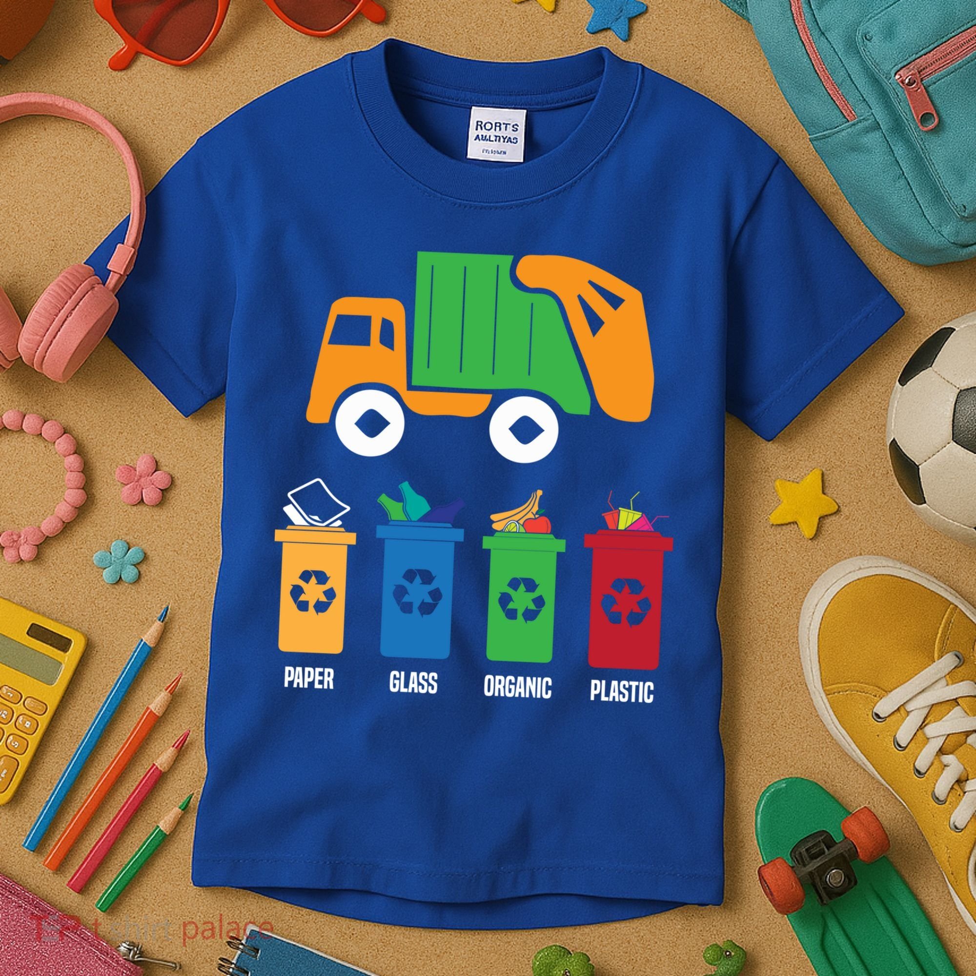 Garbage Day Recycling Truck Kids T-Shirt