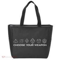 Gamers Dice Rpg Tabletop Gaming Choose Your Weapon Tote Bag thumb 0