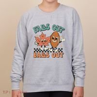 Game Day Retro Football Falls Out Balls Out Women's Sweatshirt thumb 0
