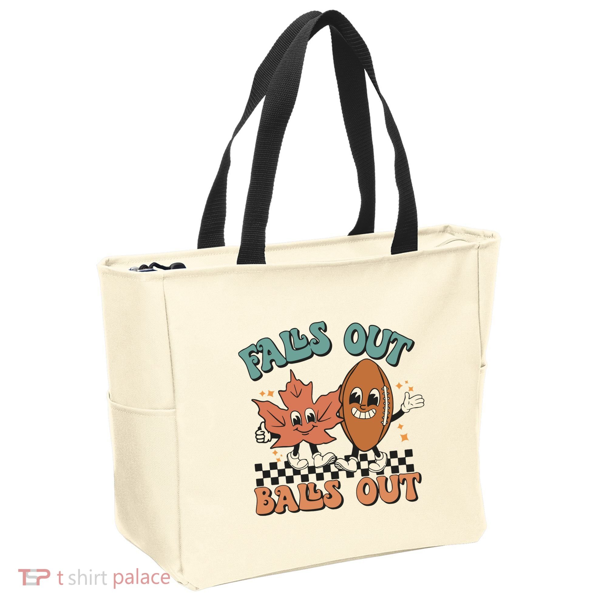 Game Day Retro Football Falls Out Balls Out Tote Bag