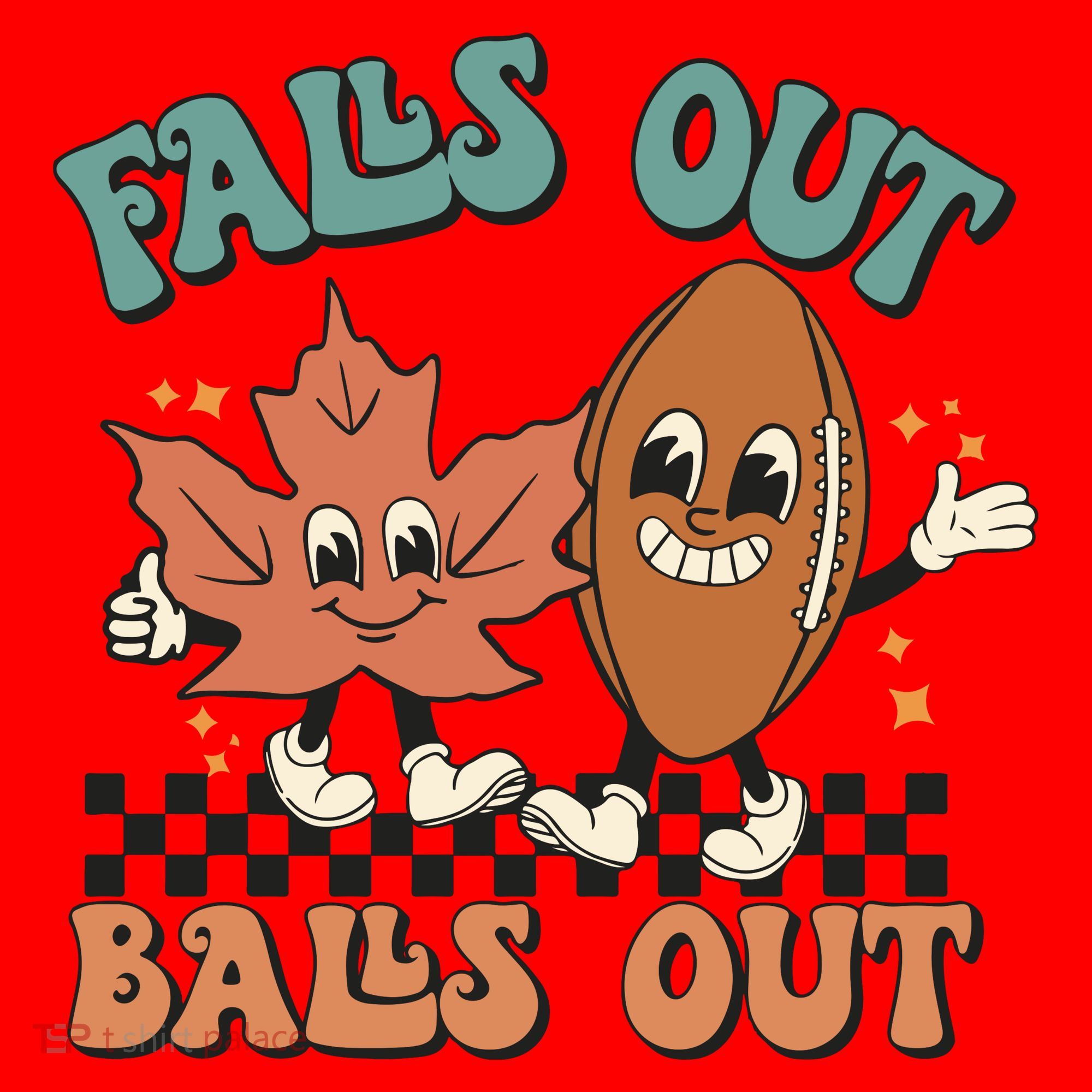 Game Day Retro Football Falls Out Balls Out Santa Hat