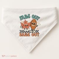 Game Day Retro Football Falls Out Balls Out USA-Made Doggie Bandana thumb 0