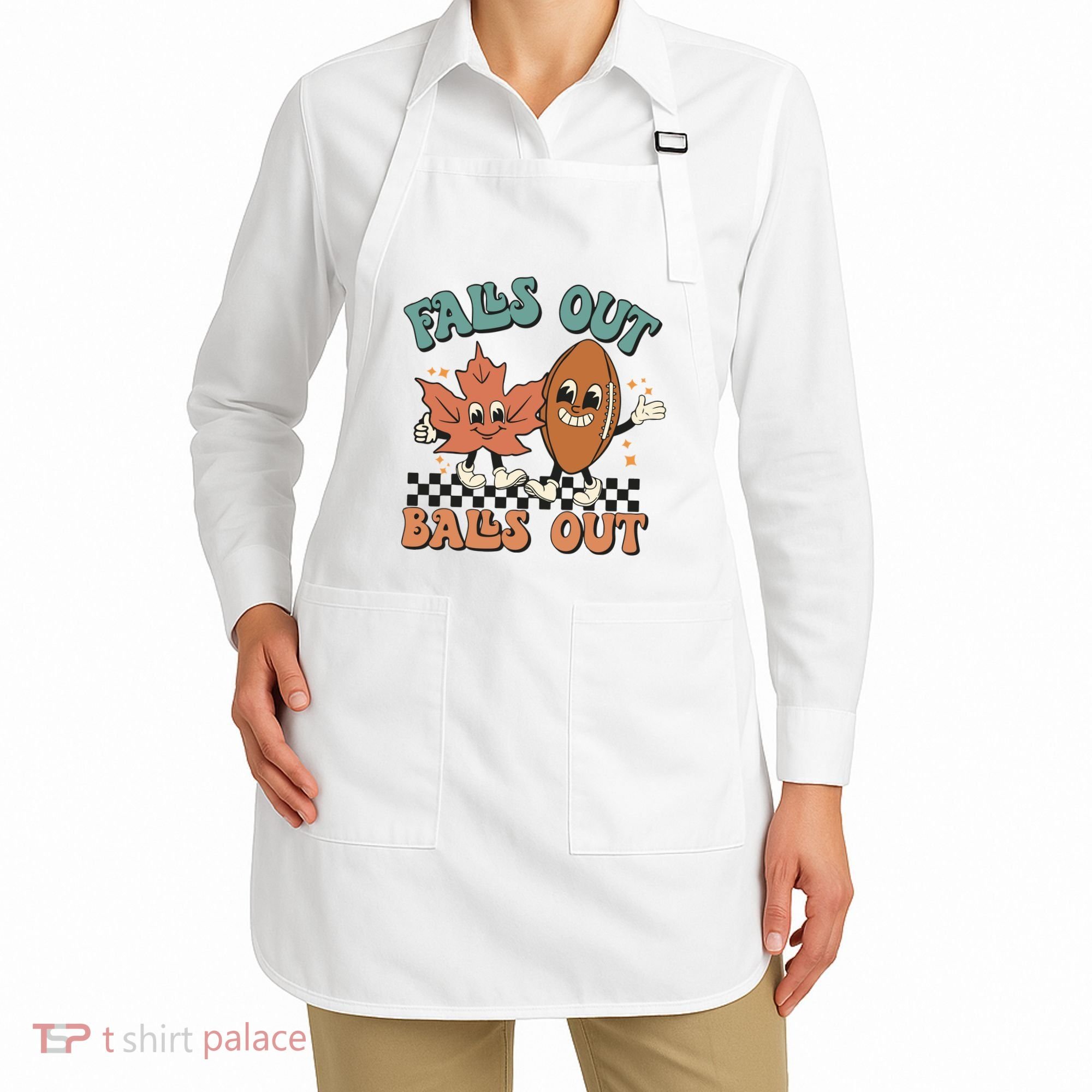 Game Day Retro Football Falls Out Balls Out Apron