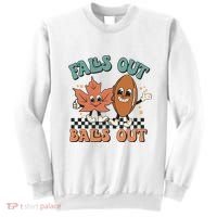 Game Day Retro Football Falls Out Balls Out Sweatshirt thumb 0