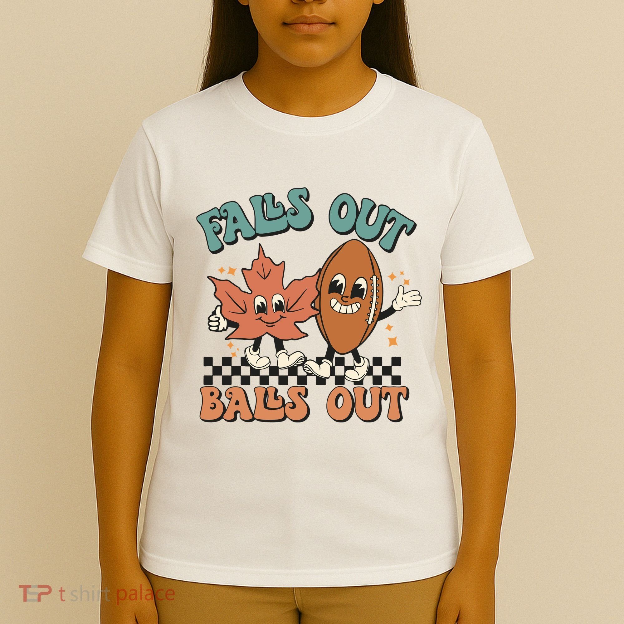 Game Day Retro Football Falls Out Balls Out T-Shirt