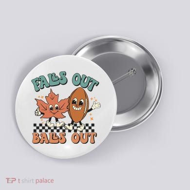 Game Day Retro Football Falls Out Balls Out Button