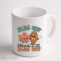 Game Day Retro Football Falls Out Balls Out Coffee Mug thumb 1