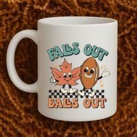 Game Day Retro Football Falls Out Balls Out Coffee Mug thumb 2