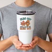 Game Day Retro Football Falls Out Balls Out Tumbler thumb 2