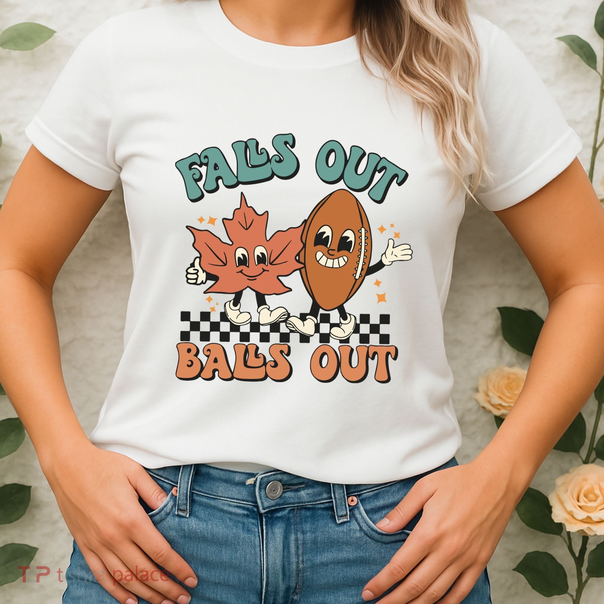 Game Day Retro Football Falls Out Balls Out Women's T-Shirt