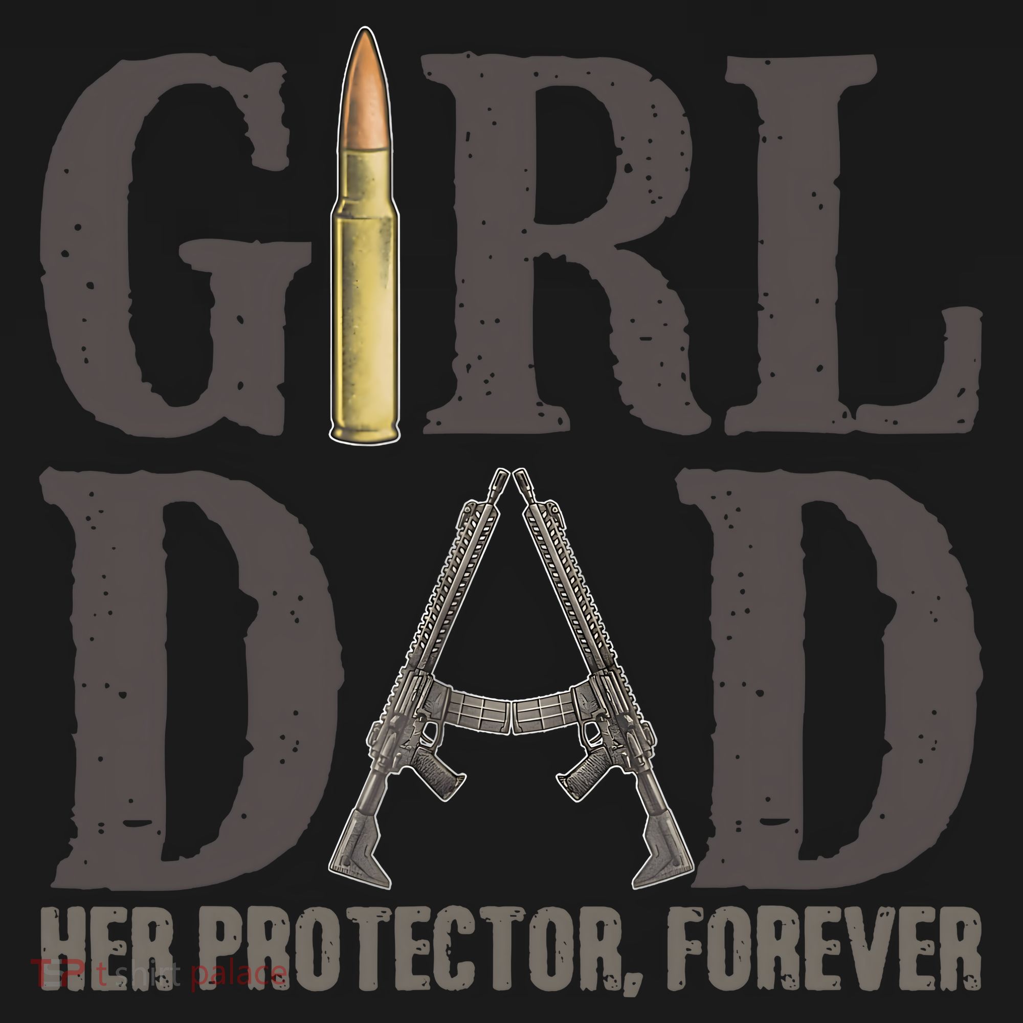 Girl Dad Retro Vintage Gift Dad Father Birthday T-Shirt