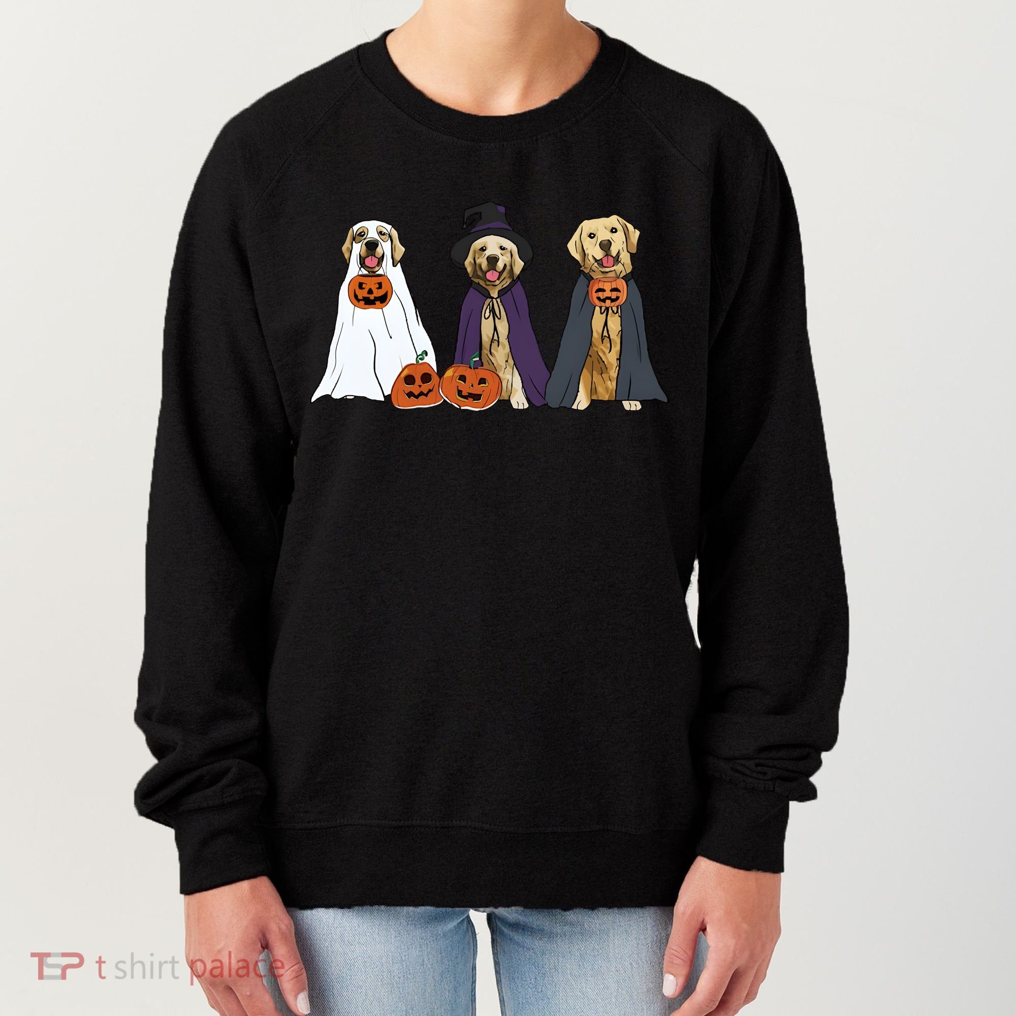 Golden Dog Retriever Ghost Dogs Halloween Women's Sweatshirt