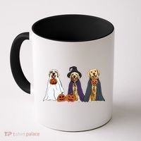 Golden Dog Retriever Ghost Dogs Halloween Coffee Mug thumb 0