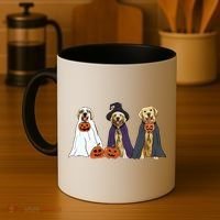 Golden Dog Retriever Ghost Dogs Halloween Coffee Mug thumb 4