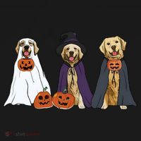 Golden Dog Retriever Ghost Dogs Halloween Women's Hoodie thumb 2