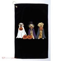 Golden Dog Retriever Ghost Dogs Halloween Golf Towel thumb 0