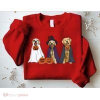 Golden Dog Retriever Ghost Dogs Halloween Sweatshirt thumb 2